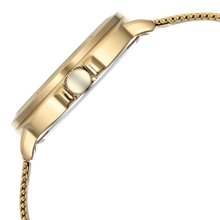 Fastrack Vyb Pioneer Quartz Analog Silver Dial Golden Metal Strap Watch For Guys FV30014YM01W