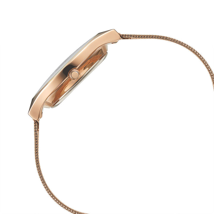 Fastrack Vyb Successor Quartz Analog Rose Gold Dial Stainless Steel Strap Watch for Girls FV60002WM01W