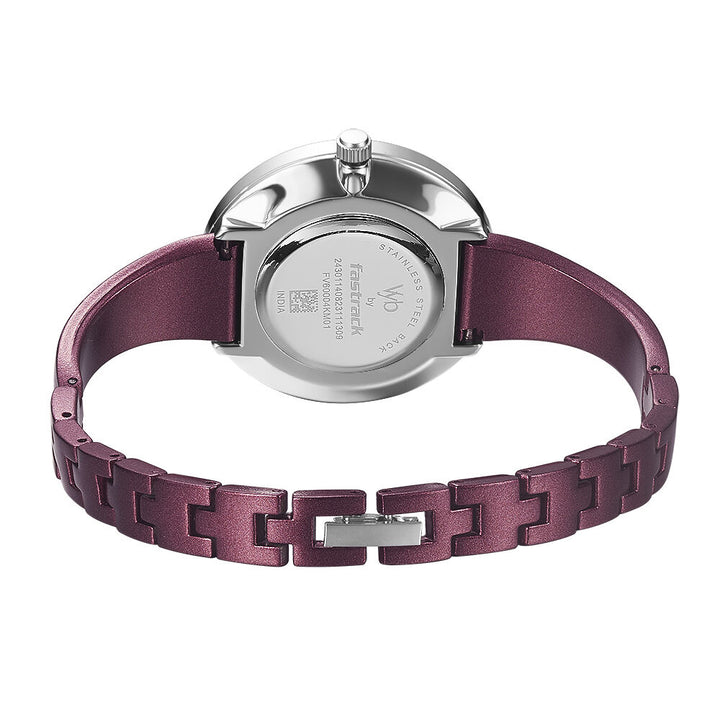 Fastrack Vyb Siren Quartz Analog Maroon Dial Metal Strap Watch for Girls FV60004KM01W