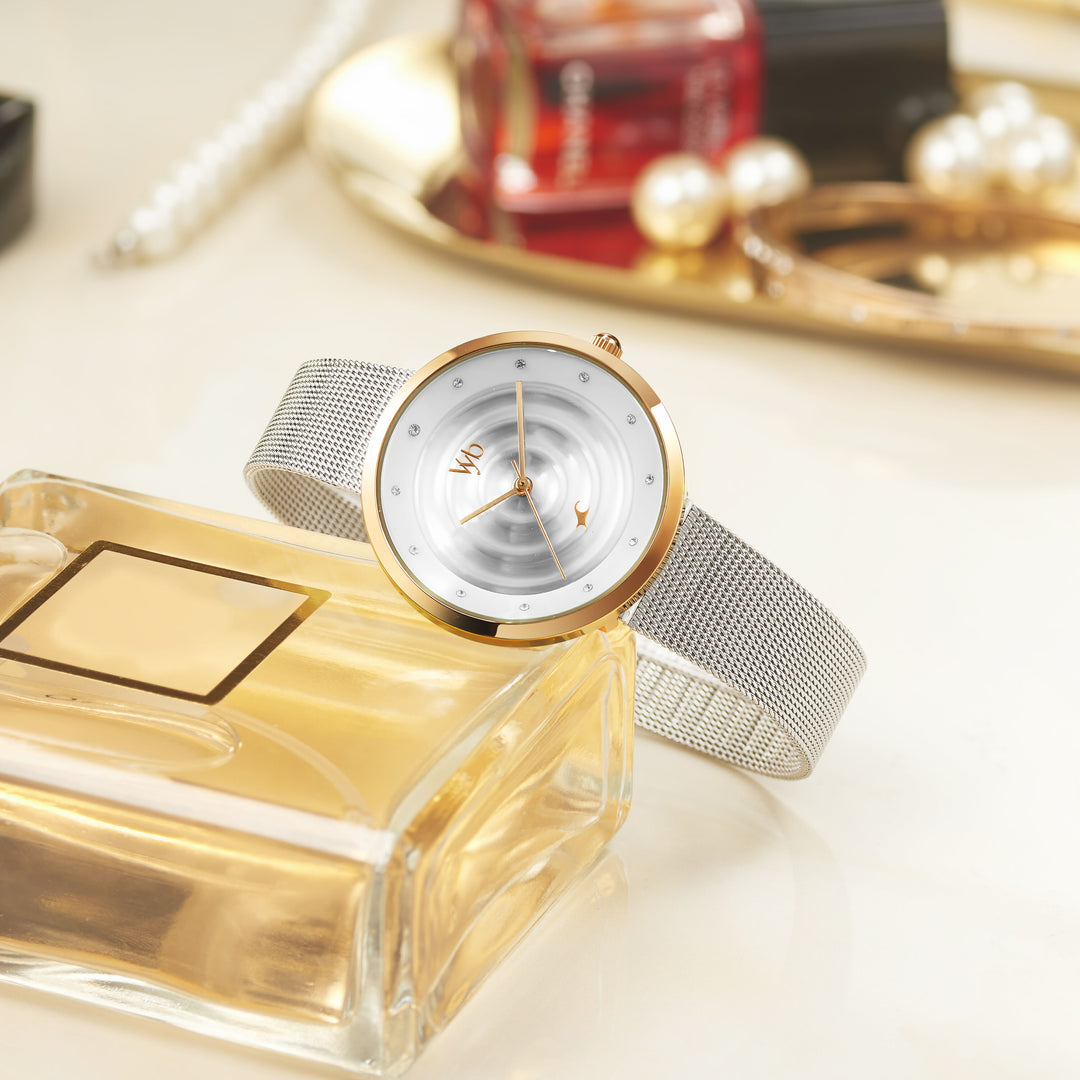 Fastrack Vyb Manifester Quartz Analog Silver Dial Stainless Steel Strap Watch for Girls FV60006KM02W