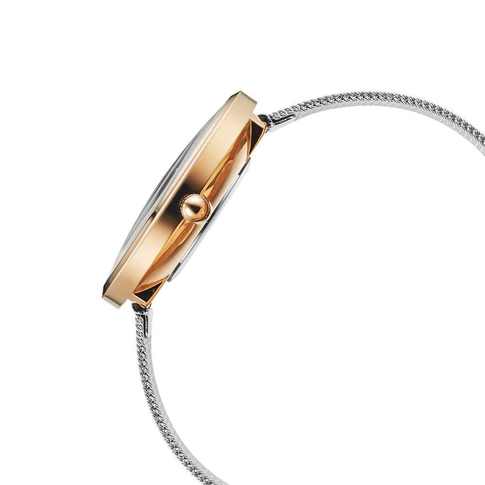 Fastrack Vyb Manifester Quartz Analog Silver Dial Stainless Steel Strap Watch for Girls FV60006KM02W