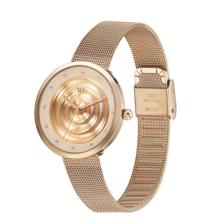Fastrack Vyb Manifester Quartz Analog Rose Gold Dial Stainless Steel Strap Watch for Girls FV60006WM01W