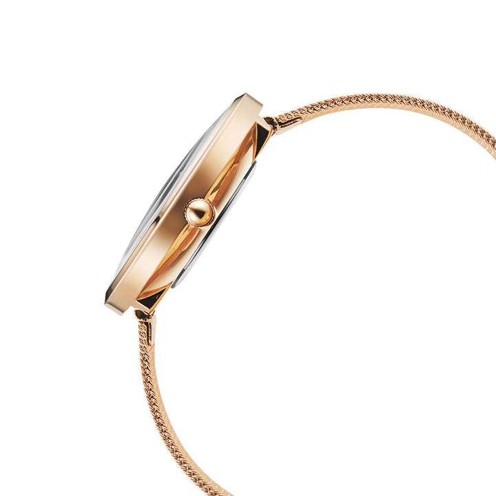 Fastrack Vyb Manifester Quartz Analog Rose Gold Dial Stainless Steel Strap Watch for Girls FV60006WM01W