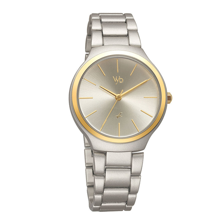 Fastrack Vyb Slayer Quartz Analog Grey Dial Metal Strap Watch for Girls FV60008KM01W
