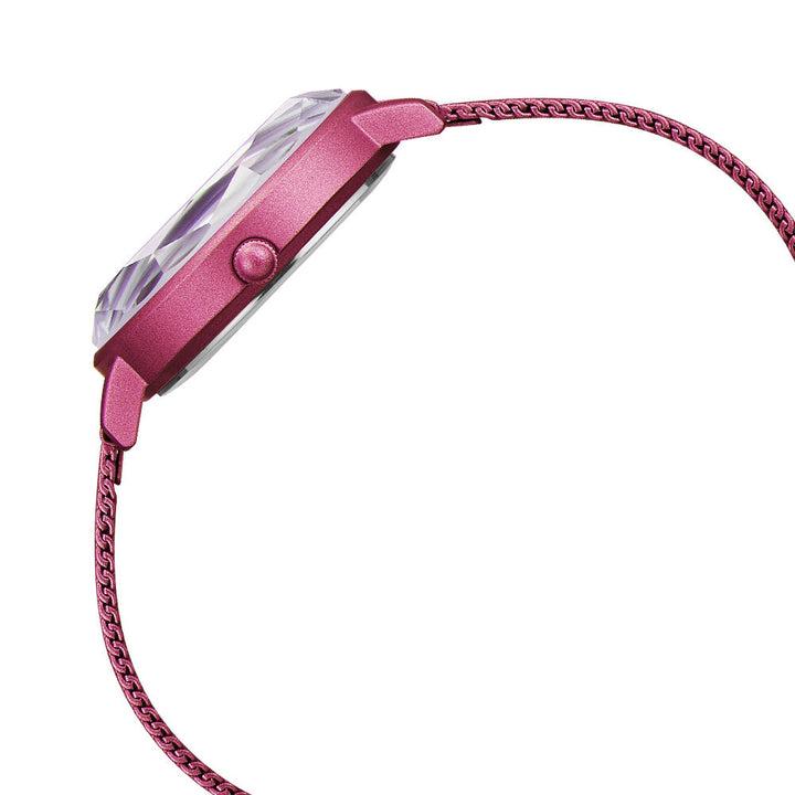 Fastrack Vyb Aurora Quartz Analog Pink Dial Stainless Steel Strap Watch for Girls FV60010QM02W