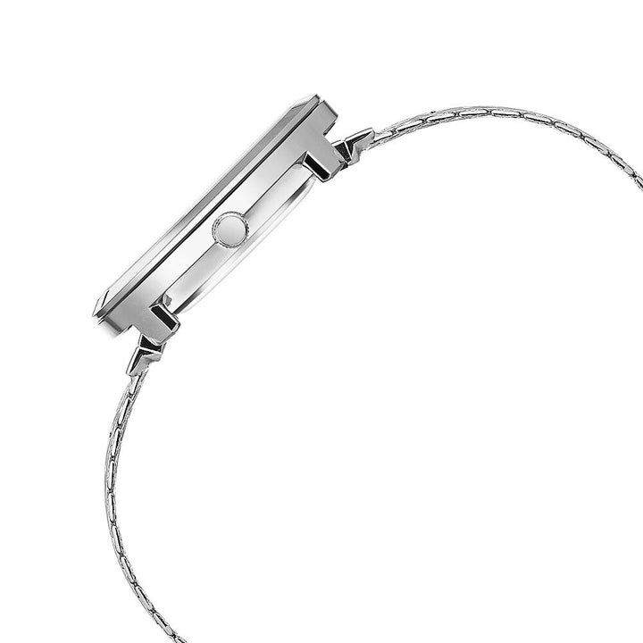 Fastrack Vyb Flare Quartz Analog Silver Dial Metal Strap Watch for Girls FV60011SM01W