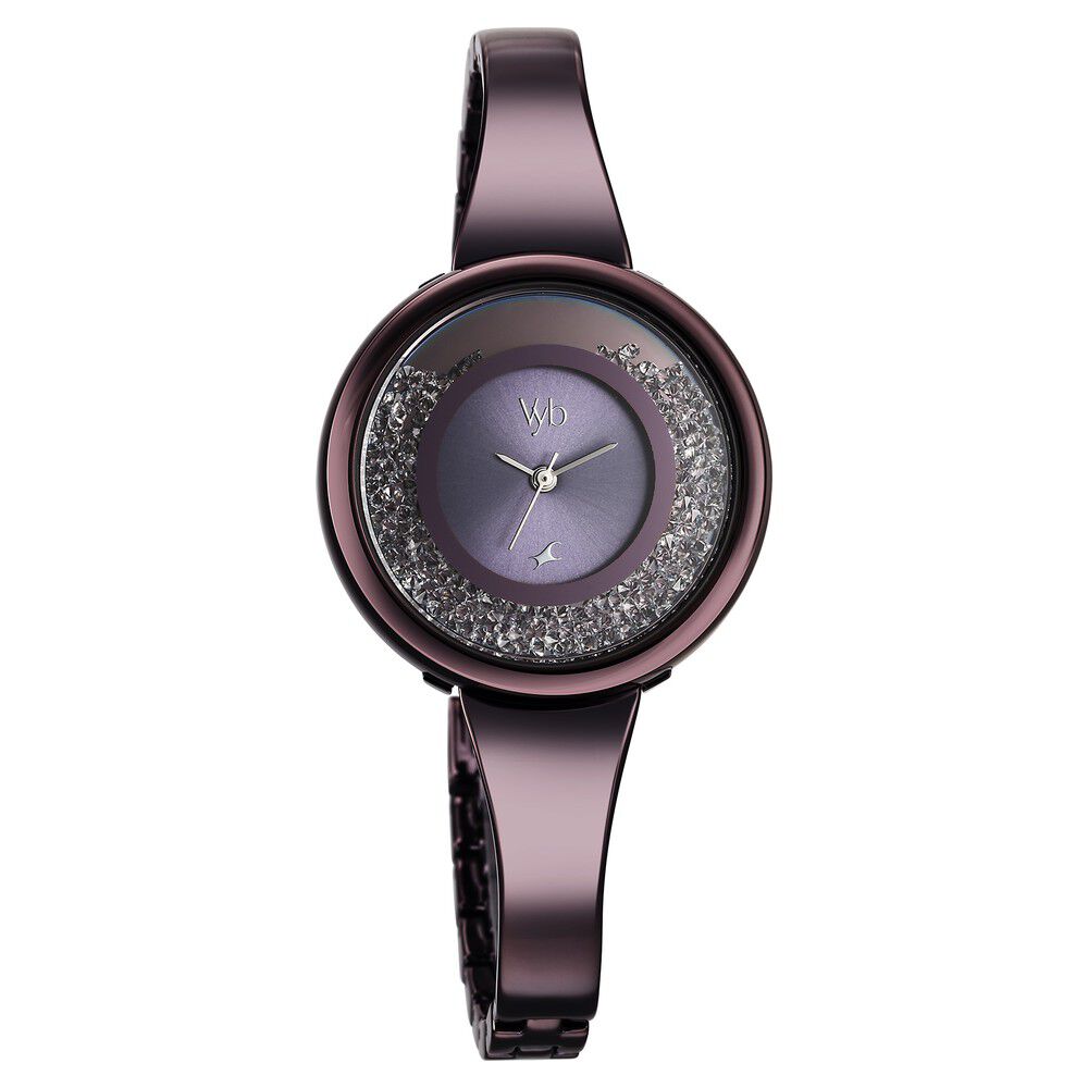 Fastrack Fastrack Vyb Diva Quartz Analog Purple Dial Purple Metal Strap Watch For Women FV60028QM01W