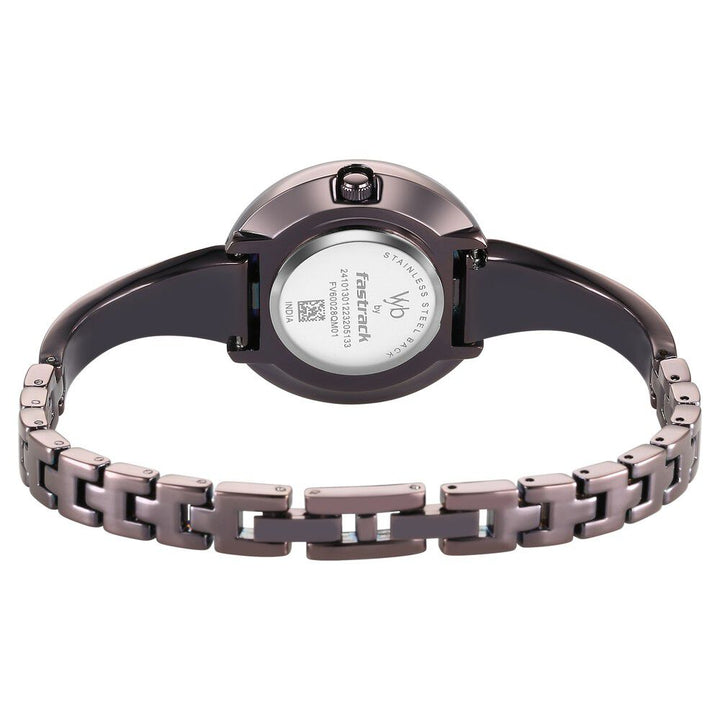 Fastrack Fastrack Vyb Diva Quartz Analog Purple Dial Purple Metal Strap Watch For Women FV60028QM01W