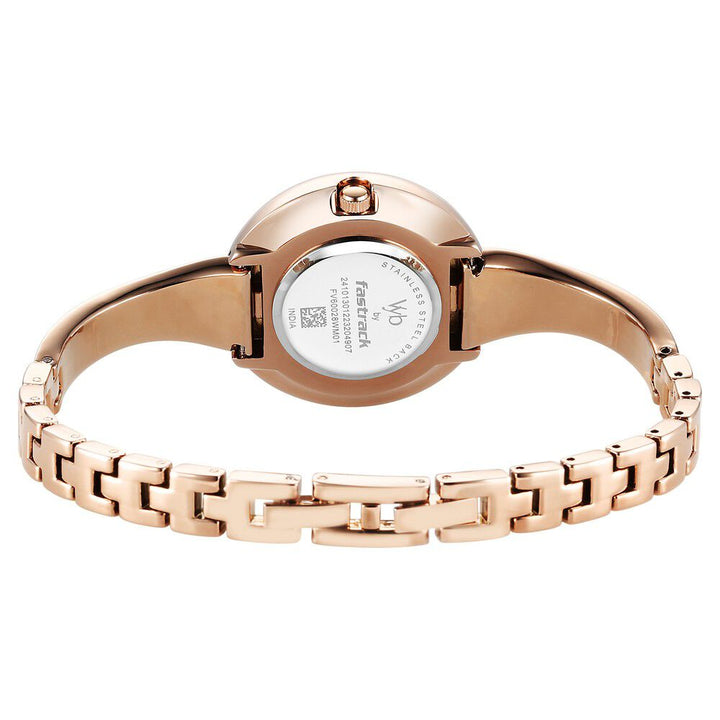 Fastrack Fastrack Vyb Diva Quartz Analog Rose Gold Dial Rose Gold Metal Strap Watch For Women FV60028WM01W