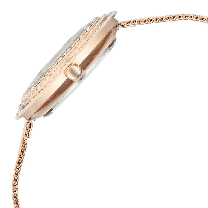 Fastrack Fastrack Vyb Iconique Quartz Analog Black Dial Rose Gold Metal Strap Watch For Women FV60030WM02W