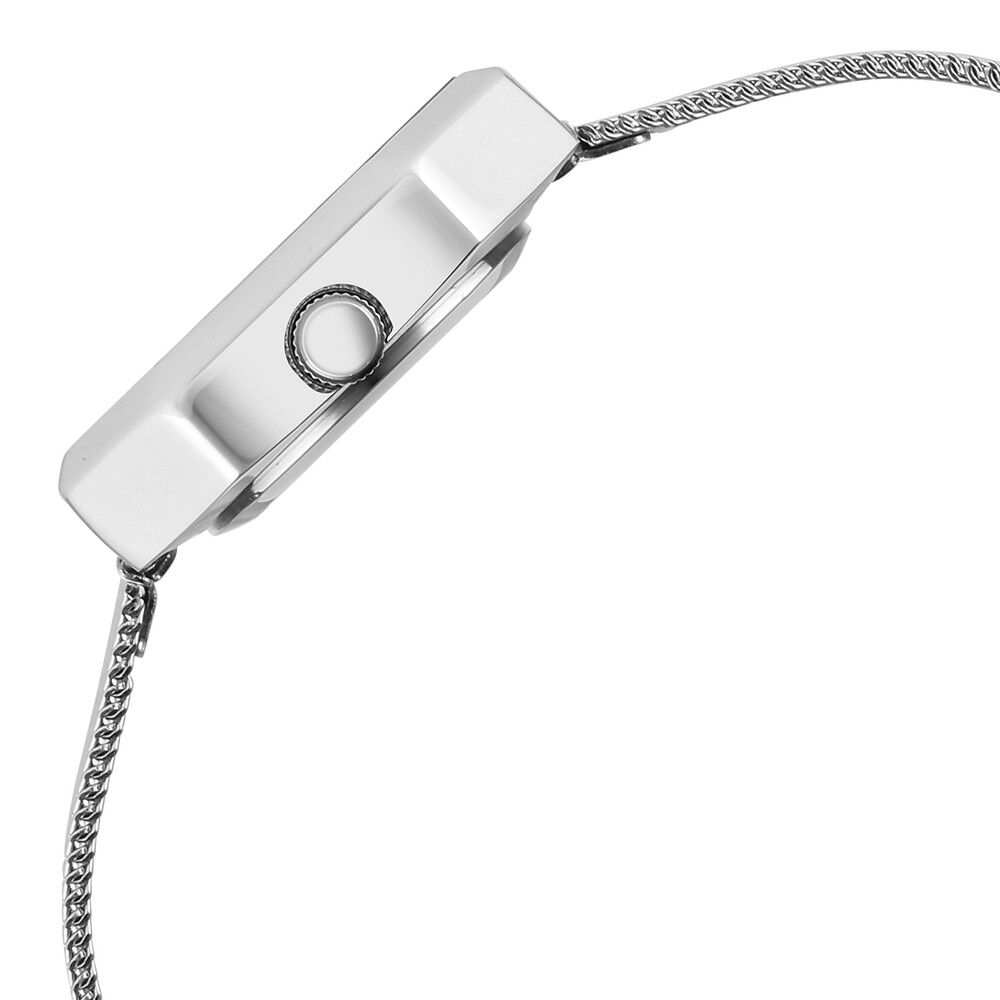 Fastrack Vyb Prodigy Quartz Analog Silver Dial Stainless Steel Strap Watch for Girls FV60034SM01W