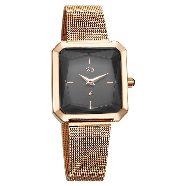 Fastrack Vyb Flare Quartz Analog Grey Dial Stainless Steel Strap Watch for Girls FV60036WM01W