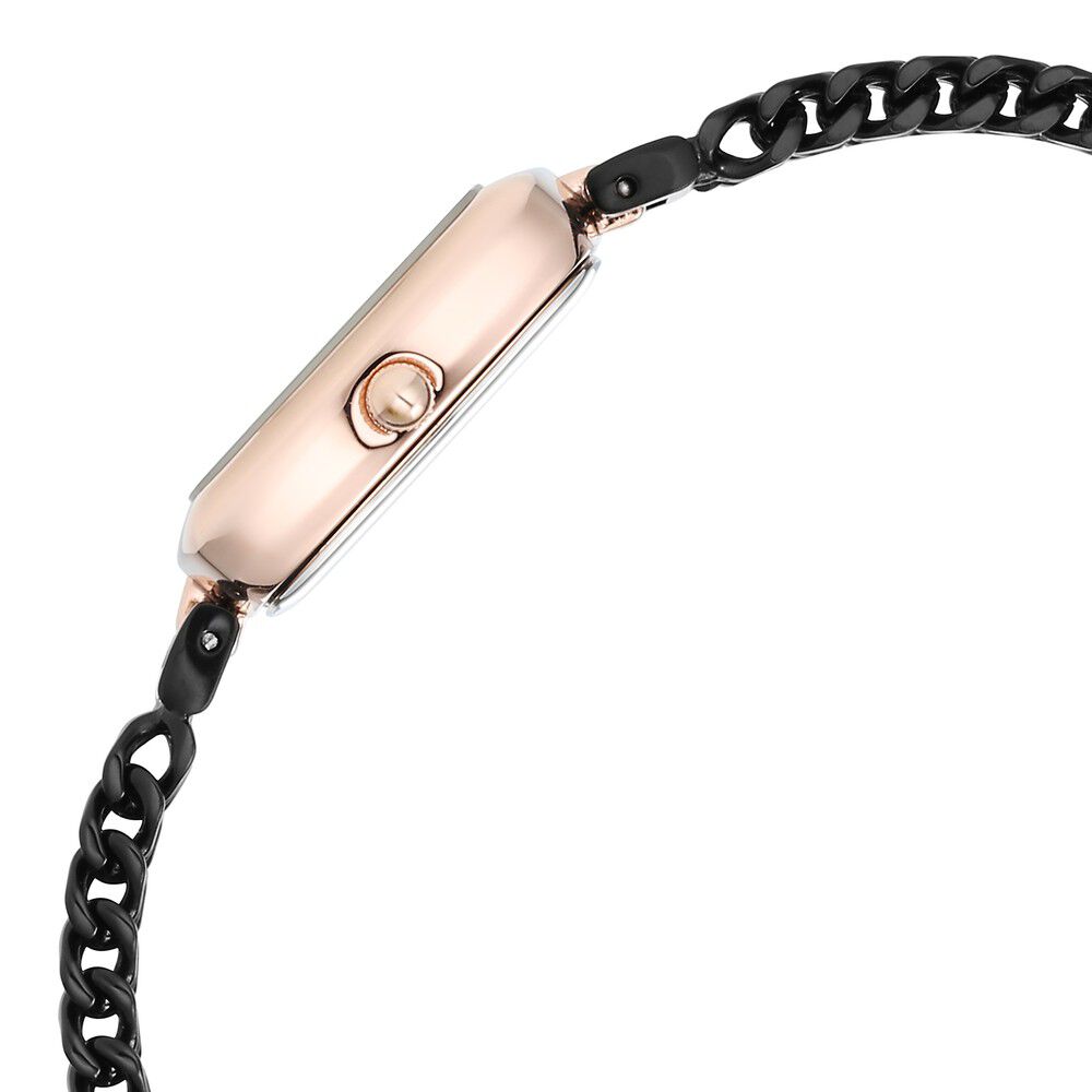 Fastrack Vyb Showstopper Quartz Analog Black Dial Black Metal Strap Watch For Girls FV60042KM01W