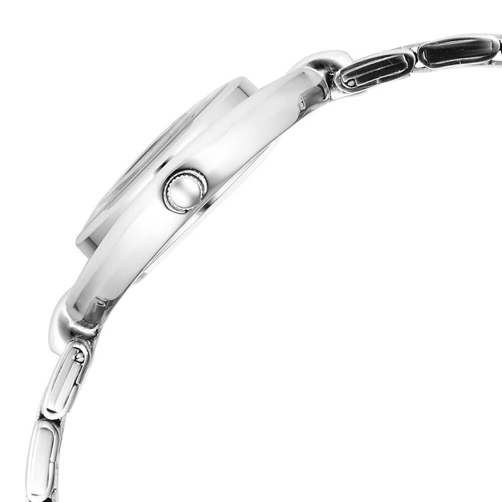 Fastrack Vyb Celeste Quartz Analog Mother of Pearl Dial Silver Color Metal Strap Watch For Girls FV60043SM01W