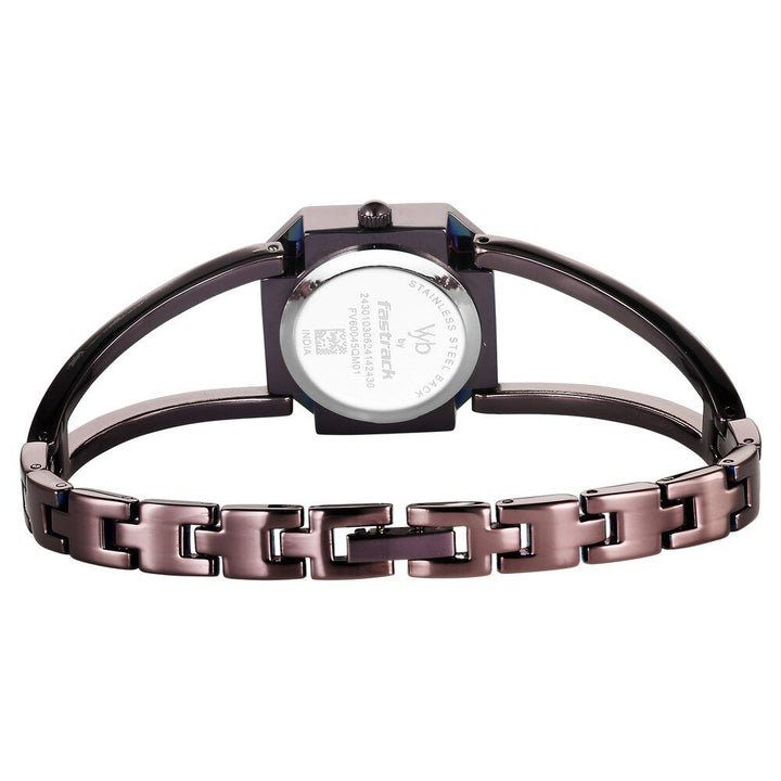 Fastrack Vyb Striker Quartz Analog Brown Dial Brown Metal Strap Watch For Girls FV60045QM01W