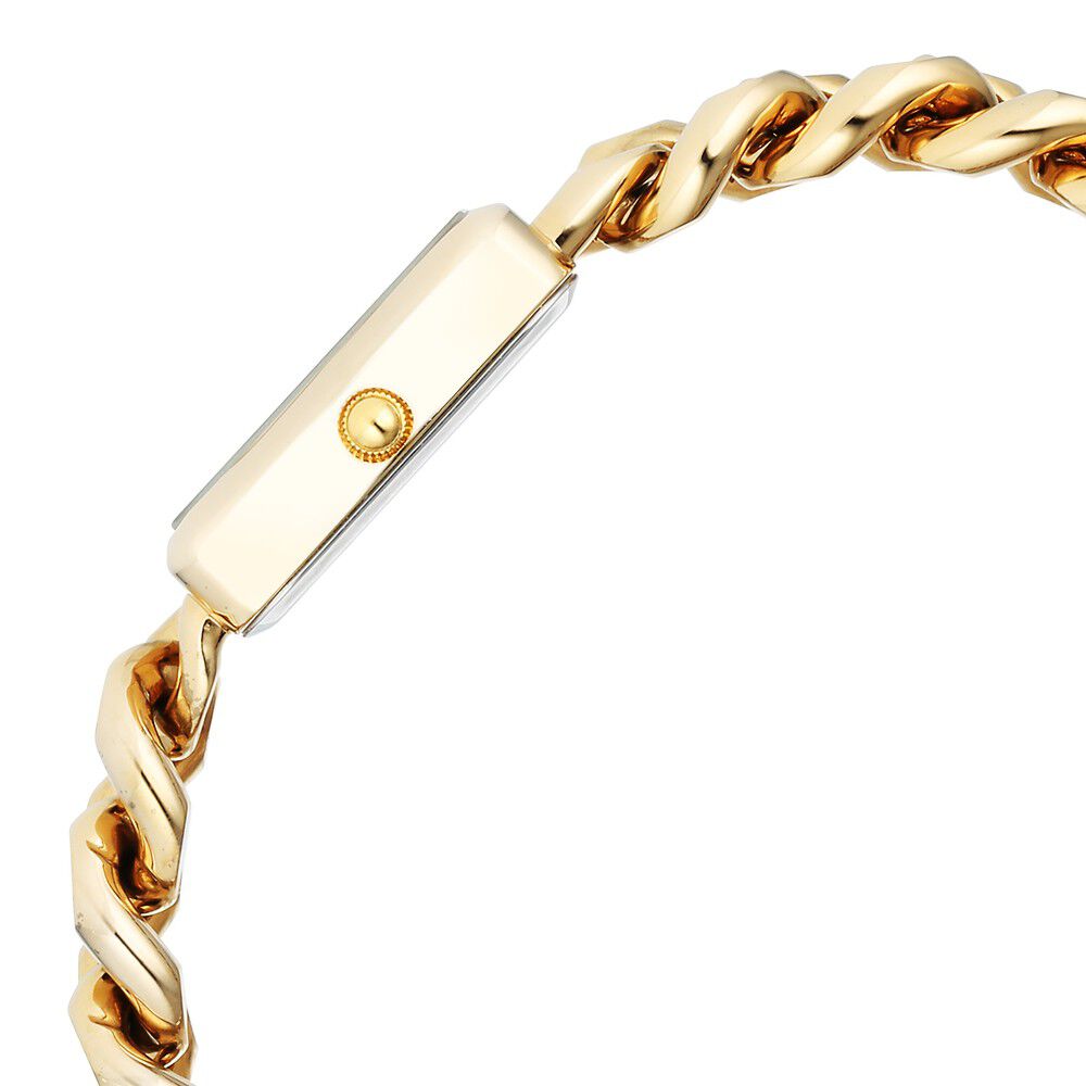 Fastrack Vyb Prodigy Quartz Analog Black Dial Golden Color Metal Strap Watch For Girls FV60048YM01W