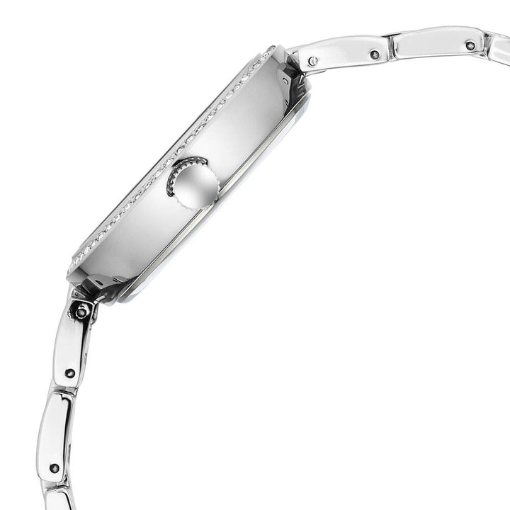 Fastrack Vyb Diva Quartz Analog Mother Of Pearl Dial Silver Metal Strap Watch For Girls FV60055SM01W