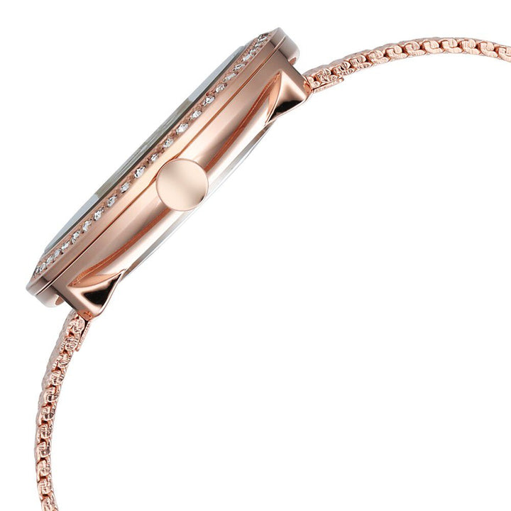 Fastrack Vyb Eclipse Quartz Analog Mother of Pearl Dial Rose Gold Color Metal Strap Watch For Girls FV60056WM01W