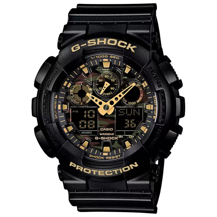 Casio G-Shock GA-100CF-1A9 Analog-Digital Black & Gold Camouflage Men's Watch