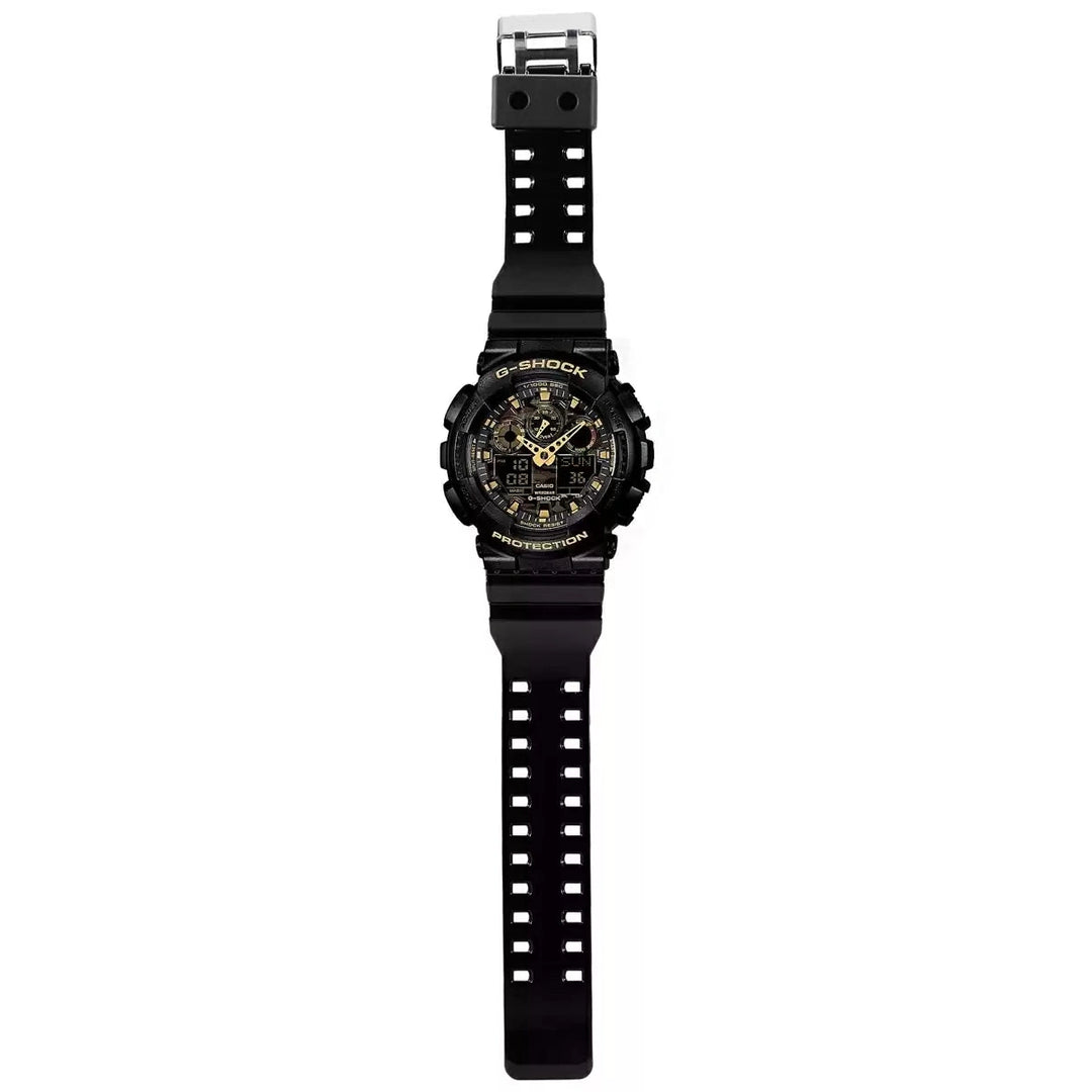 Casio G-Shock GA-100CF-1A9 Analog-Digital Black & Gold Camouflage Men's Watch