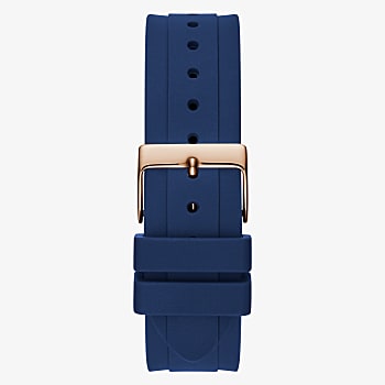 Guess Rose Gold Tone Case Blue Silicone Watch GW0257L3