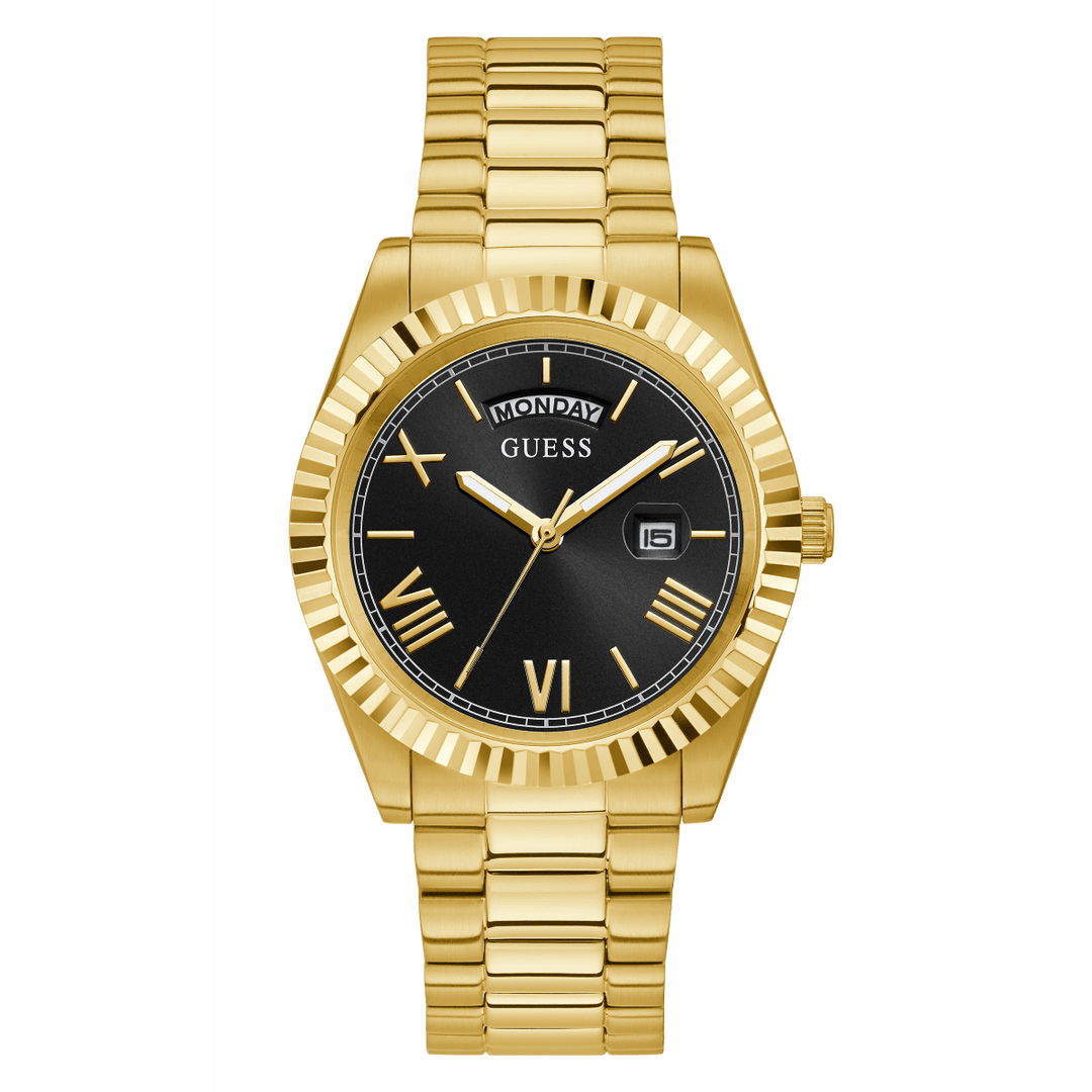 GUESS Mens Gold Tone Multi-Function Watch