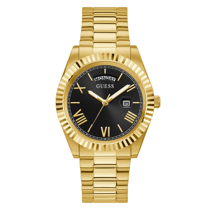 GUESS Mens Gold Tone Multi-Function Watch