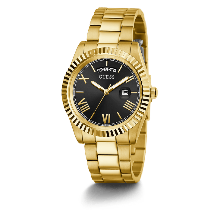 GUESS Mens Gold Tone Multi-Function Watch