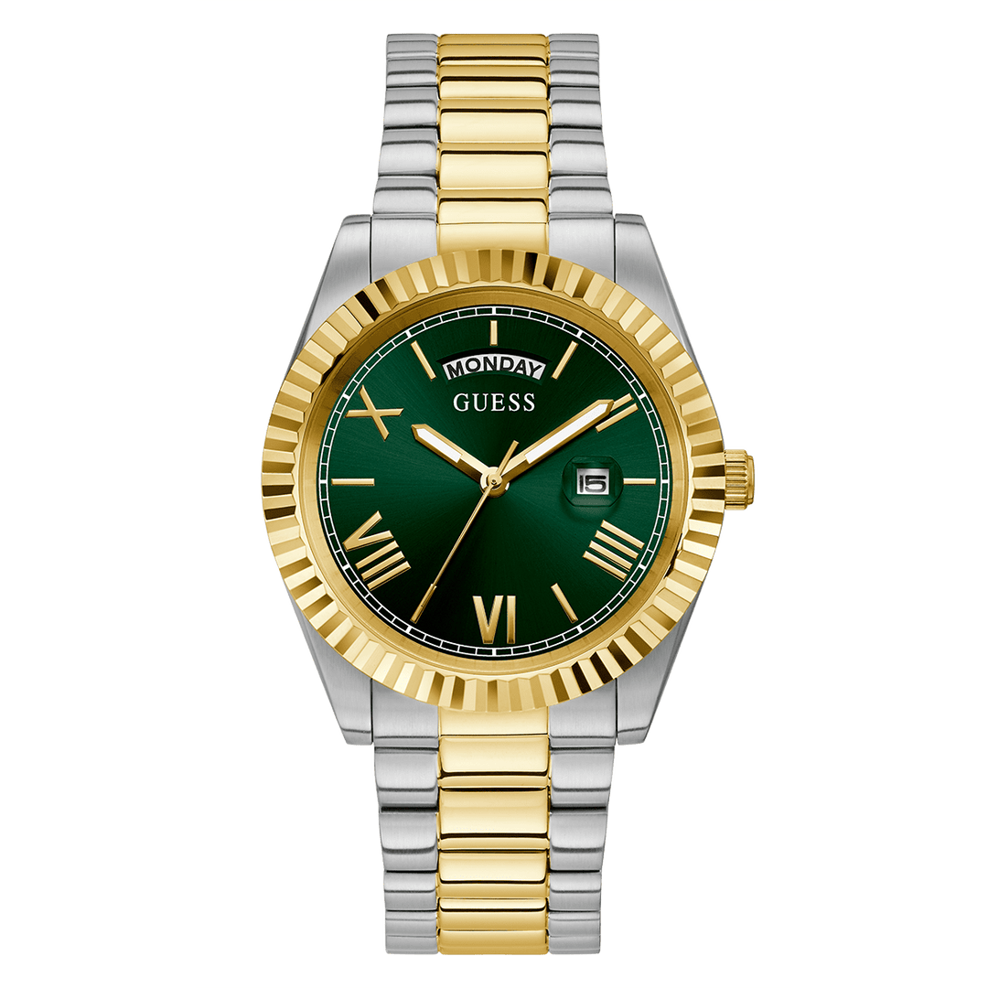 GUESS Mens 2-Tone Day/Date Watch