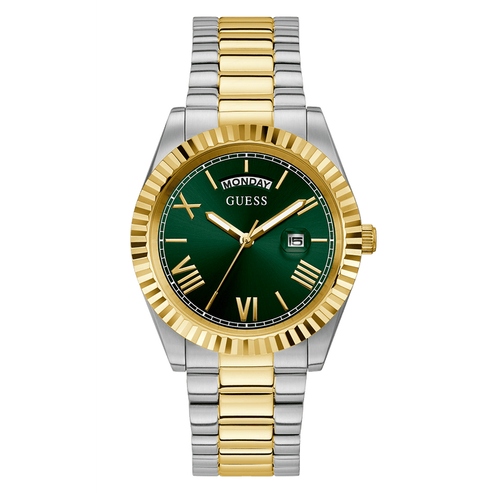 GUESS Mens 2-Tone Day/Date Watch
