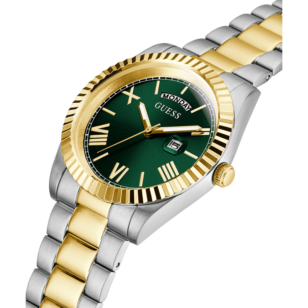GUESS Mens 2-Tone Day/Date Watch