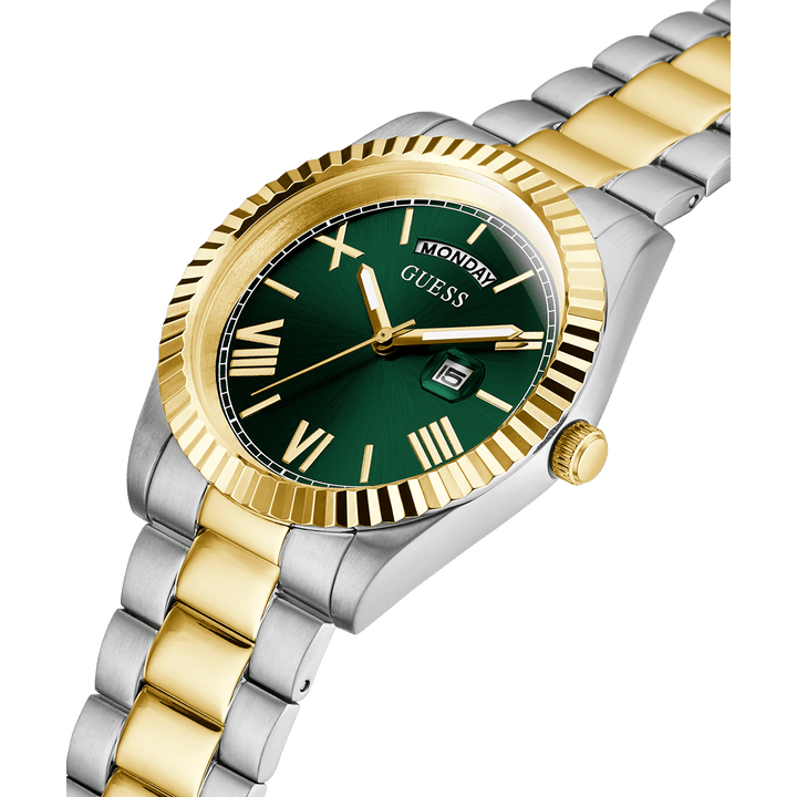 GUESS Mens 2-Tone Day/Date Watch