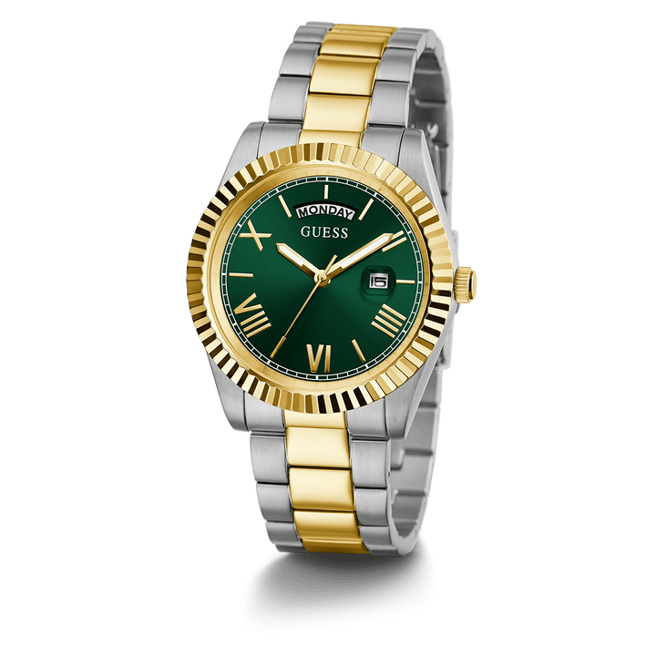 GUESS Mens 2-Tone Day/Date Watch