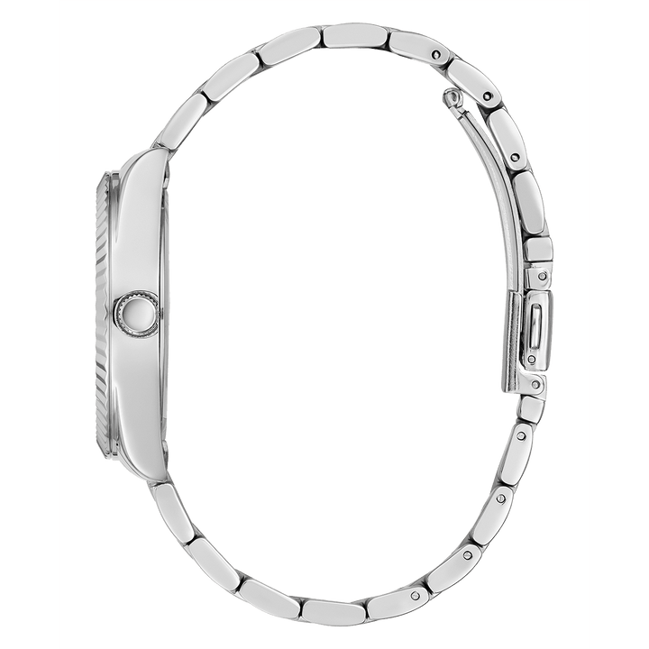 GUESS Ladies Silver Tone Day/Date Watch