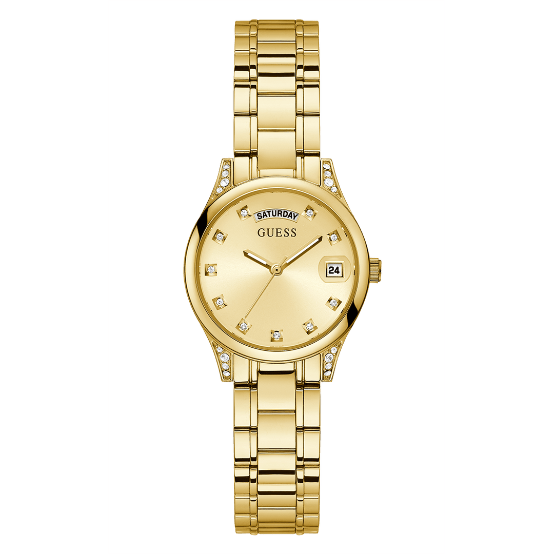 GUESS Ladies Gold Tone Day/Date Watch