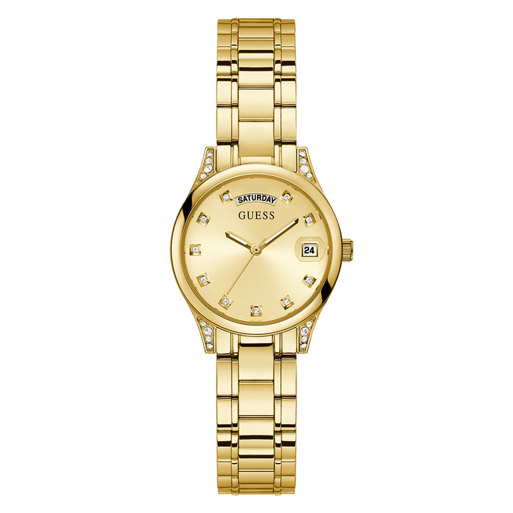 GUESS Ladies Gold Tone Day/Date Watch