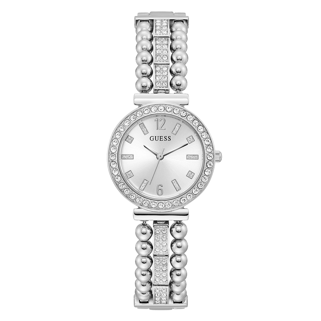 GUESS Ladies Silver Tone Analog Watch