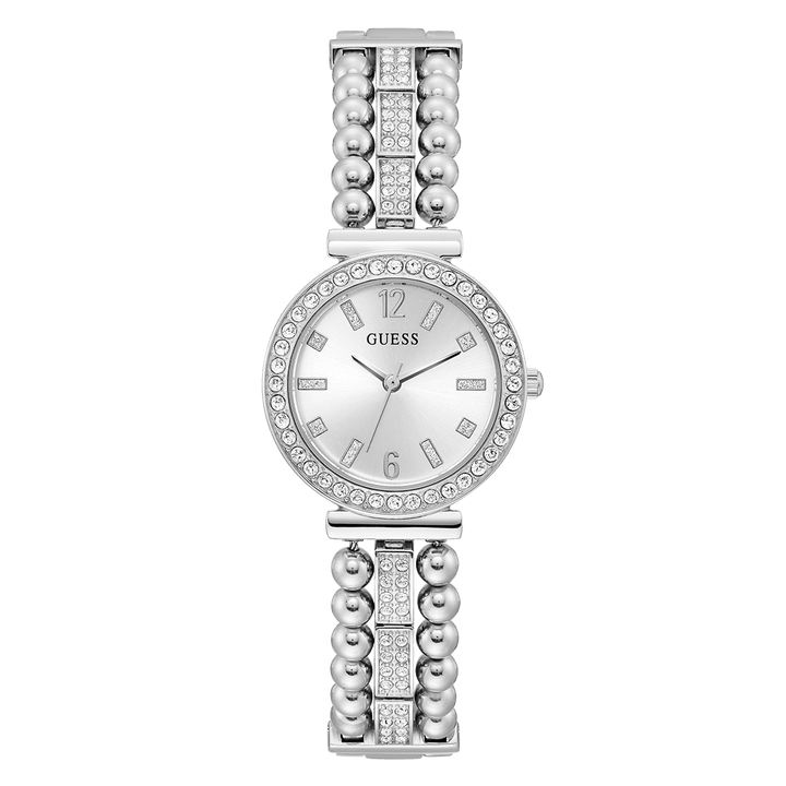 GUESS Ladies Silver Tone Analog Watch