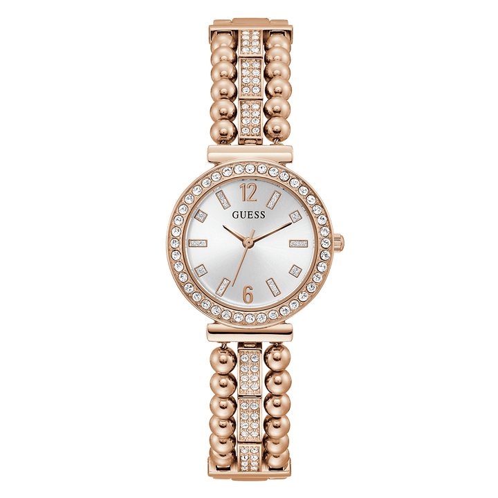 GUESS Ladies Rose Gold Tone Analog Watch