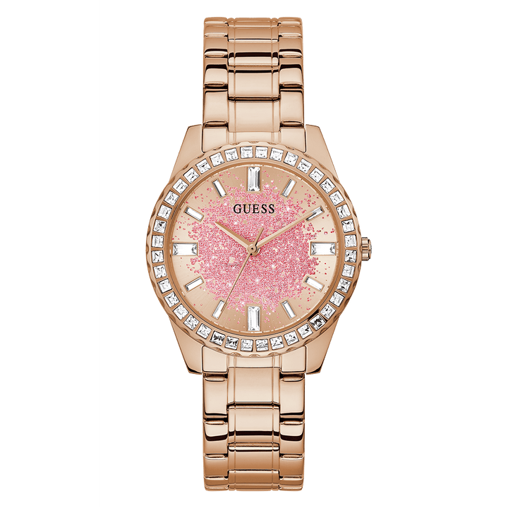 GUESS Ladies Rose Gold Tone Analog Watch