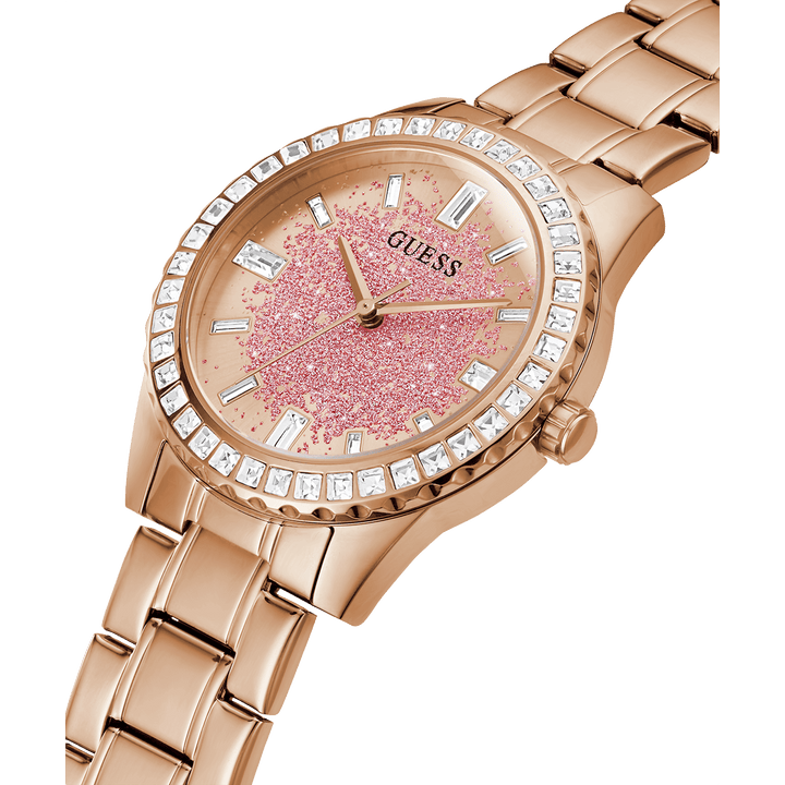 GUESS Ladies Rose Gold Tone Analog Watch