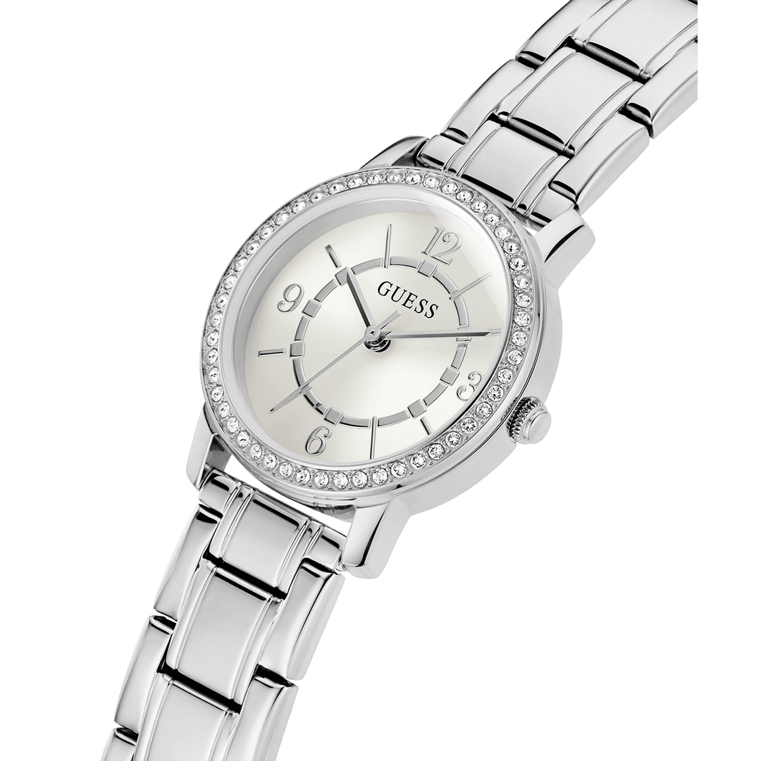 GUESS Ladies Silver Tone Analog Watch