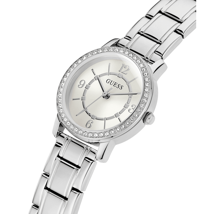 GUESS Ladies Silver Tone Analog Watch