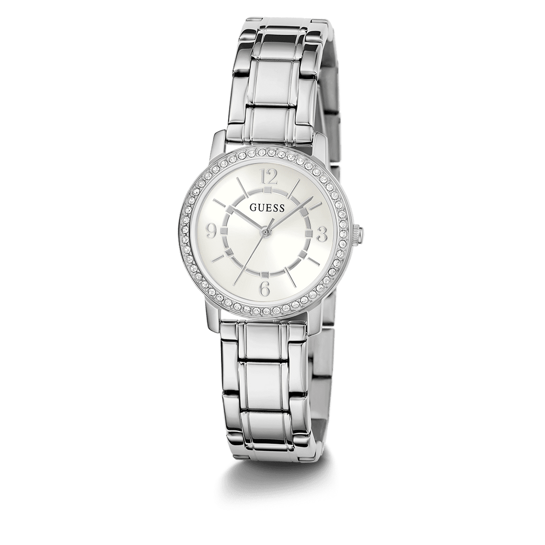 GUESS Ladies Silver Tone Analog Watch