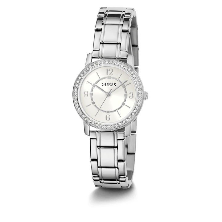 GUESS Ladies Silver Tone Analog Watch