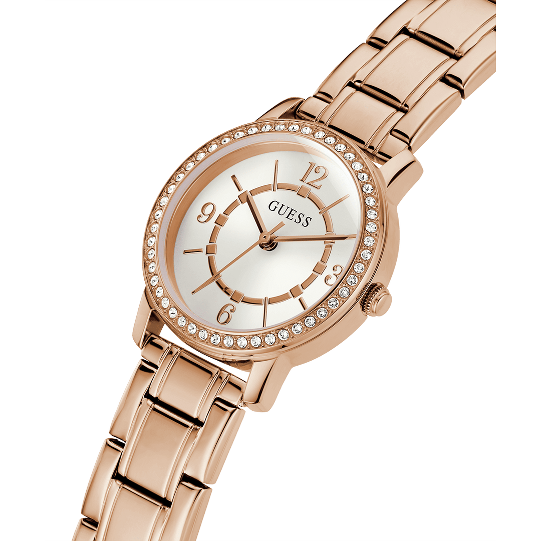 GUESS Ladies Rose Gold Tone Analog Watch