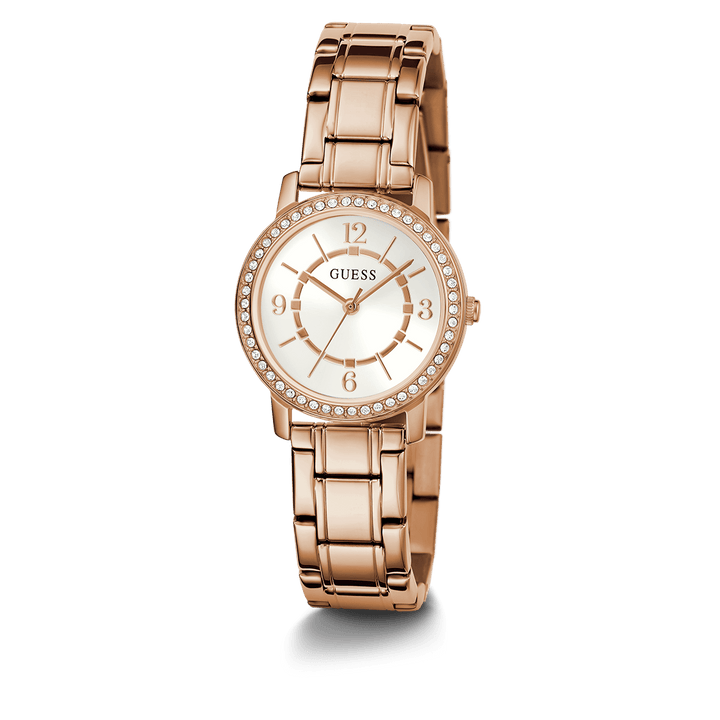 GUESS Ladies Rose Gold Tone Analog Watch