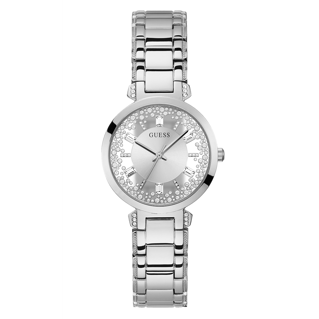 GUESS Ladies Silver Tone Analog Watch
