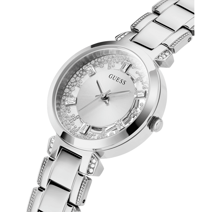 GUESS Ladies Silver Tone Analog Watch