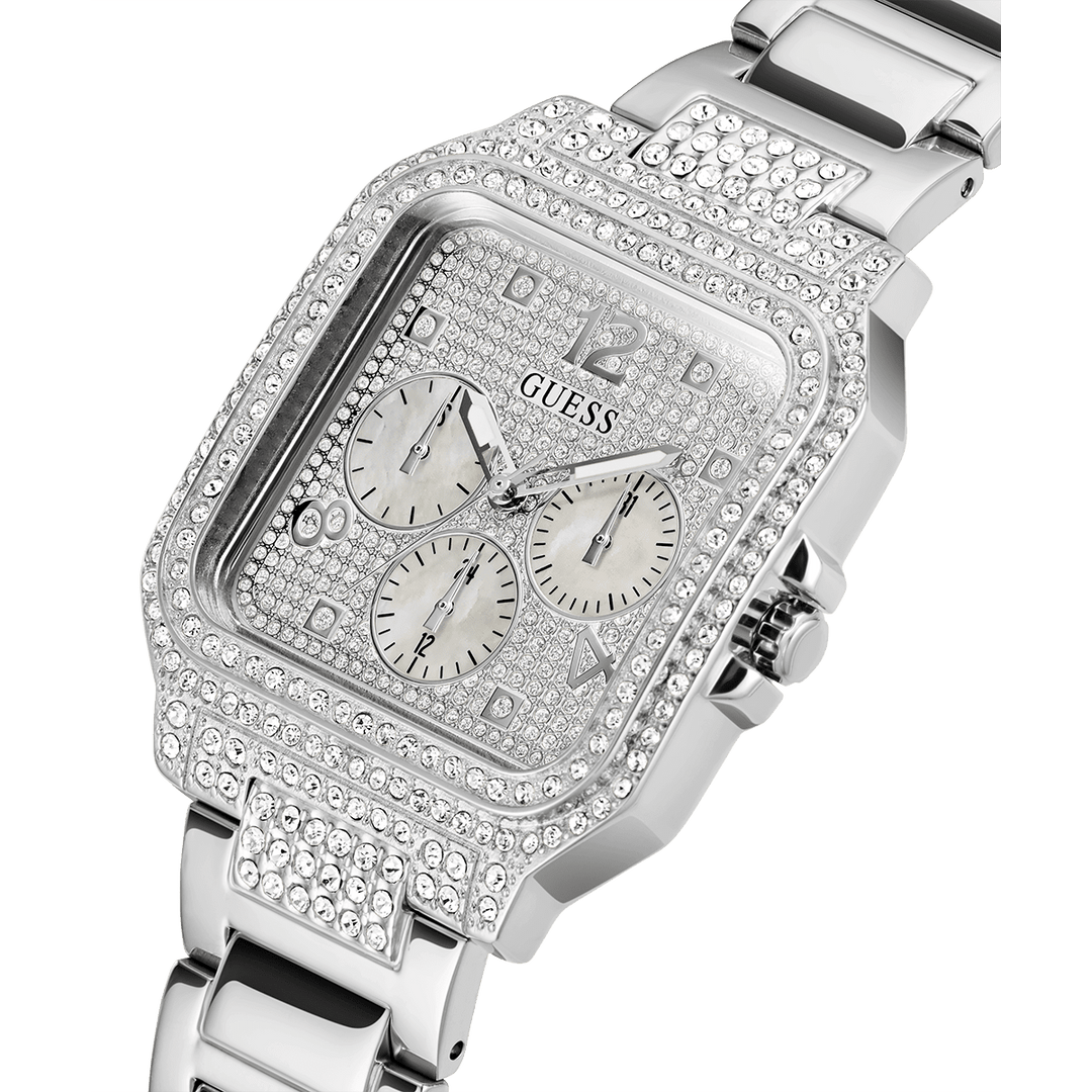 GUESS Ladies Silver Tone Multi-Function Watch